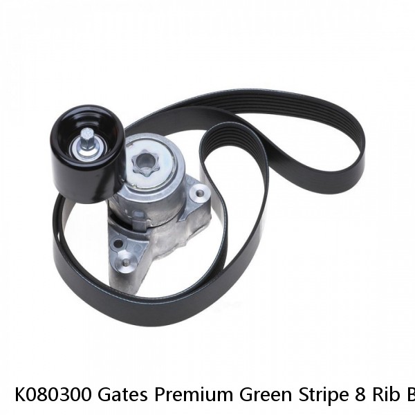 K080300 Gates Premium Green Stripe 8 Rib Belt 30.75" Long